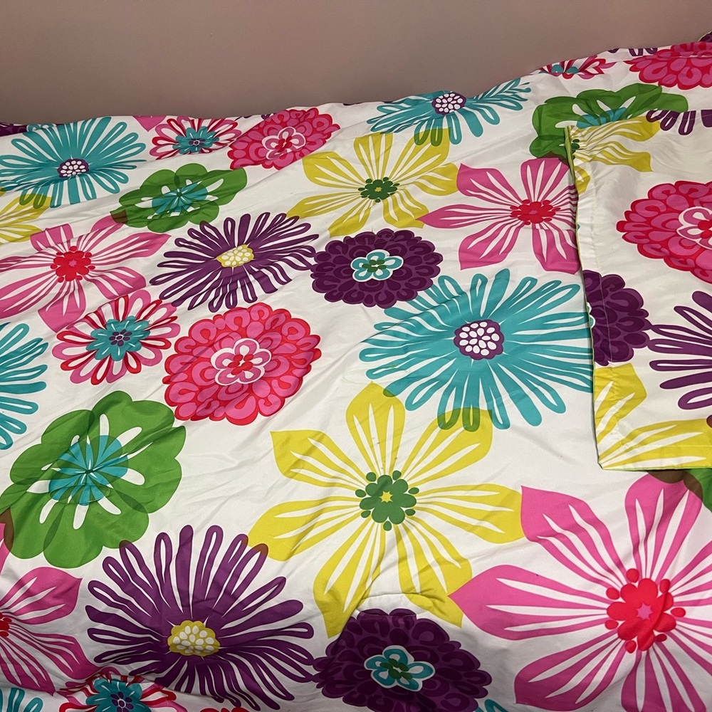 Girls twin comforter and sham